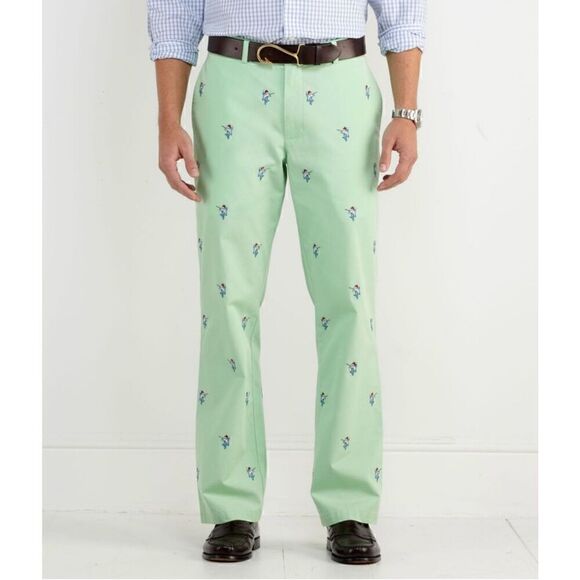 Vineyard Vines Santa Marlin Embroidered Club Pants - Picture 1 of 6